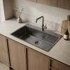 Pure.Sink Luxion Large Gun metal sink 78x50 cm Tapwing with tap hole PLX7850T-61